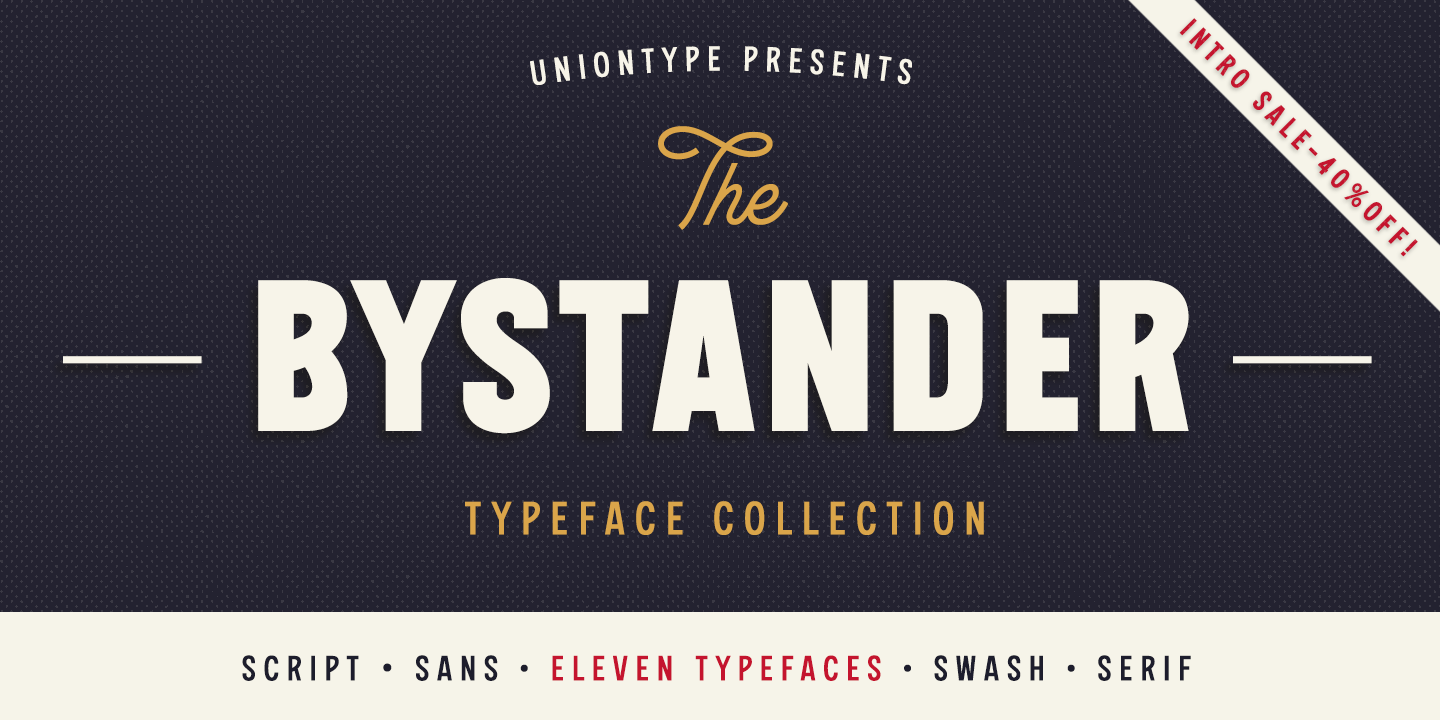 Beispiel einer The Bystander Collection Script Regular-Schriftart